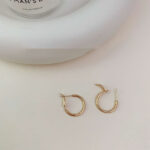 Gold Small Circle Fashion Exaggerated Earrings - Image 4