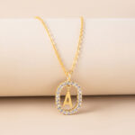 Crystal Letter Necklace Gold Name Initial Alphabet Oval Pendant Necklaces For Women - Image 7