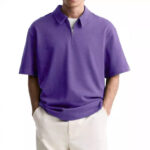 Men's Casual Zipper Top Comfortable Breathable Lapels Polo Shirt - Image 7