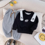 Spring And Autumn Children Sweater Pants Suit - Image 4