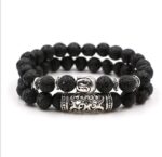 Natural stone set bracelets beads energy volcanic stone tiger eye beads bracelet - Image 4