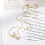 Trendy Two Butterfly Crystal Zircon Pendant Necklace For Women Stainless Steel Gold Chain Choker Fashion Jewelry Couple Girl Gif - Image 3