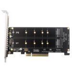 Pciex8 Dual Disk Nvme M.2 Mkey SSD RAID Array Expansion Adapter Motherboard PCIe Split Card - Image 3