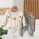 Spring And Autumn Children Sweater Pants Suit - Image 6
