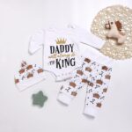 New Baby boys Clothing Set Tops Romper +Crown Pants - Image 2