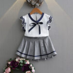 Girls' Suit Children's Clothing Summer Children Ruffled Short Sleeves - Image 4