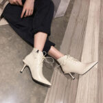 Pointed lace up booties - Image 4