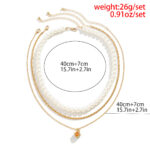 Hip Hop Retro Geometric Multilayer Pearl Necklace - Image 7
