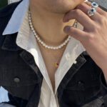 Hip Hop Retro Geometric Multilayer Pearl Necklace - Image 9