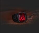 Vintage Red Stone Black Ring For Men Women Punk Gothic Style Male Finger Jewelry Gift Wholesale - Image 4
