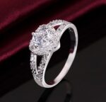 Sincere Heart Ring Silver-Color Clear AAA Cubic Zirconia Promise Ring for Women Wedding Jewelry Size - Image 2
