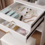 Vanity Desk With Lighted Mirror, Makeup Vanity Desk With Drawers And Storage Cabinet For Bedroom, Glass Desktop, 3 Lighting Modes Adjustable Brightness, Storage Stool, White - Image 4