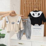 Spring And Autumn Children Sweater Pants Suit