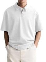 Men's Casual Zipper Top Comfortable Breathable Lapels Polo Shirt - Image 9