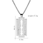 Hip Hop Stainless Steel Blade Necklace Pendant - Image 3