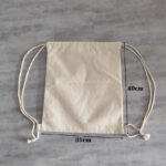 Pure Color Simple Blank Canvas Shoulder Bag Student Drawstring Backpack Drawstring Canvas Bag - Image 3
