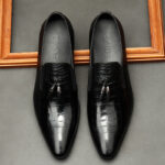 Formal Men Business Dress Pointed Toe Shoes Genuine Leather Mens - Image 5