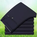 Suit Pants Middle-aged High Elastic Casual Pants Men's Trousers Men Loose Straight Trousers - Image 6