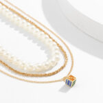 Hip Hop Retro Geometric Multilayer Pearl Necklace - Image 5