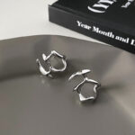 Irregular Liquid Metal Hollow Earrings For Women - Image 3