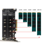 Pciex8 Dual Disk Nvme M.2 Mkey SSD RAID Array Expansion Adapter Motherboard PCIe Split Card - Image 2