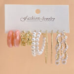 C-shaped Creative Retro Pearl Earrings - Image 5