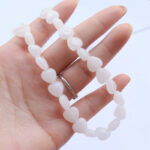 Crystal Agate Heart Shape Loose Bead Straight Hole Peach