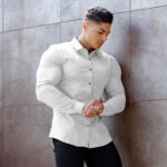 Men's Business Anti-wrinkle White Long-sleeved Shirt - Image 6