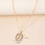 Crystal Letter Necklace Gold Name Initial Alphabet Oval Pendant Necklaces For Women - Image 5