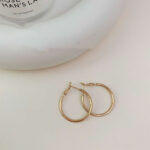 Gold Small Circle Fashion Exaggerated Earrings - Image 9