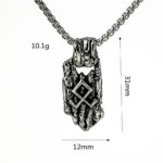Retro Nordic Men's Stainless Steel Pendant Personalized Viking Rune Necklace Pendant - Image 3