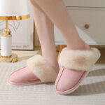 Winter Warm Plush Home Slippers Indoor Fur Slippers Women Soft Lined Cotton Shoes Comfy Non-Slip Bedroom Fuzzy House Shoes Women Couple - Image 3