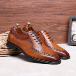 Retro Soft Sole Leather Square Toe Breathable Oxford Business Shoes - Image 4