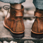 Retro Boots Men Lace-up Leather Ankle Boots Low Heel Motorcycle Shoes - Image 9