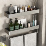 Punch-free Space Aluminum Wall-mounted Toilet Storage Rack