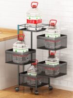 Vegetable Storage Basket Rack With Wheels - Image 5