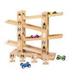 Four Track Gliding Car Children Educational Assembly Track Wooden Toy - Image 4
