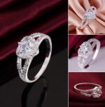 Sincere Heart Ring Silver-Color Clear AAA Cubic Zirconia Promise Ring for Women Wedding Jewelry Size - Image 5