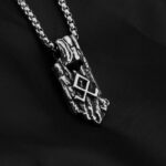 Retro Nordic Men's Stainless Steel Pendant Personalized Viking Rune Necklace Pendant - Image 4