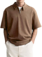 Men's Casual Zipper Top Comfortable Breathable Lapels Polo Shirt - Image 3
