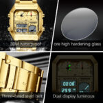 Dual Display Multifunctional Waterproof Alarm Clock Luminous Sports Chronographe Watch - Image 6