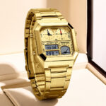 Dual Display Multifunctional Waterproof Alarm Clock Luminous Sports Chronographe Watch - Image 5