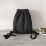 Pure Color Simple Blank Canvas Shoulder Bag Student Drawstring Backpack Drawstring Canvas Bag - Image 4