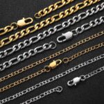 Stainless Steel Figaro Chain Titanium Steel 18K Gold Plating Hip Hop Men's Necklace - Image 2