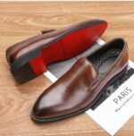 Autumn British Men's Casual Leather Shoes Pointed-toe Slip-on Loafers - Image 4