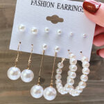 C-shaped Creative Retro Pearl Earrings - Image 6