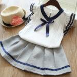 Girls' Suit Children's Clothing Summer Children Ruffled Short Sleeves - Image 5