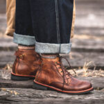 Retro Boots Men Lace-up Leather Ankle Boots Low Heel Motorcycle Shoes - Image 4