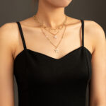 Vintage Five Pointed Star Pendant Tassel Multilayered Necklace - Image 2