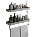 Punch-free Space Aluminum Wall-mounted Toilet Storage Rack - Image 6